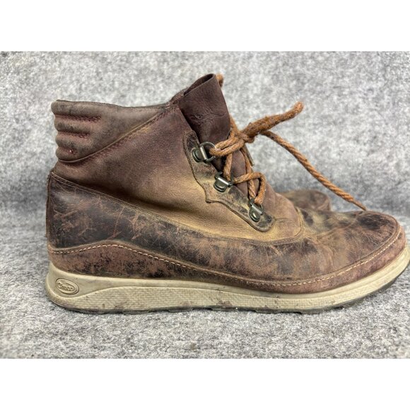Chaco Boots Mens Size 9.5 Brown Leather Chukka Hiking Lace Up Ankle Casual Trail - Picture 4 of 10